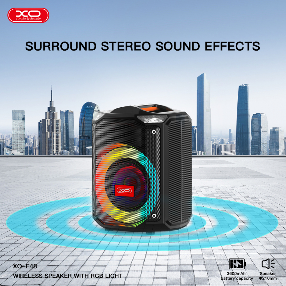 F48 Dual Wheat 8" Phantom RGB Bluetooth Speaker 40W (with remote control) [3]
