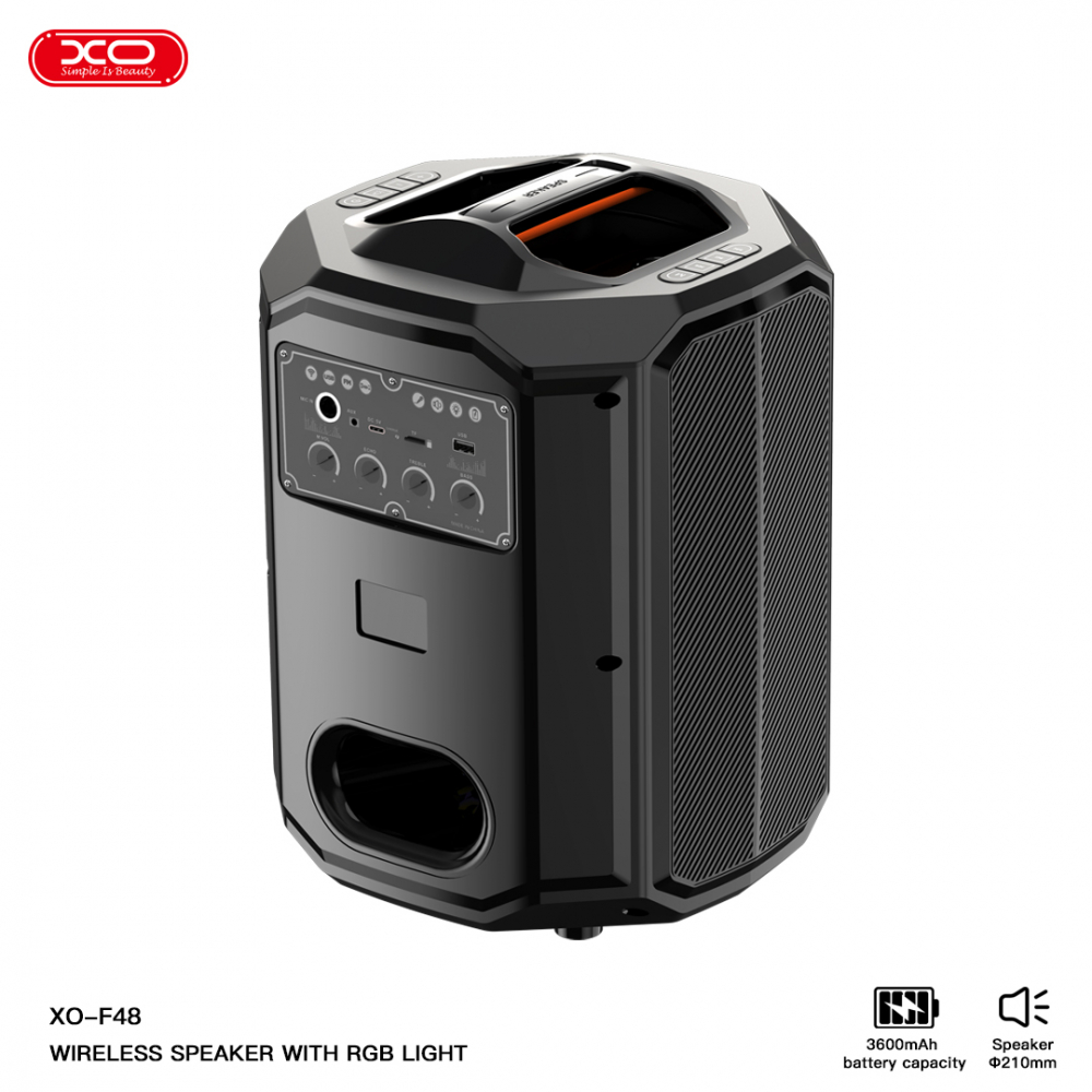 F48 Dual Wheat 8" Phantom RGB Bluetooth Speaker 40W (with remote control) [4]