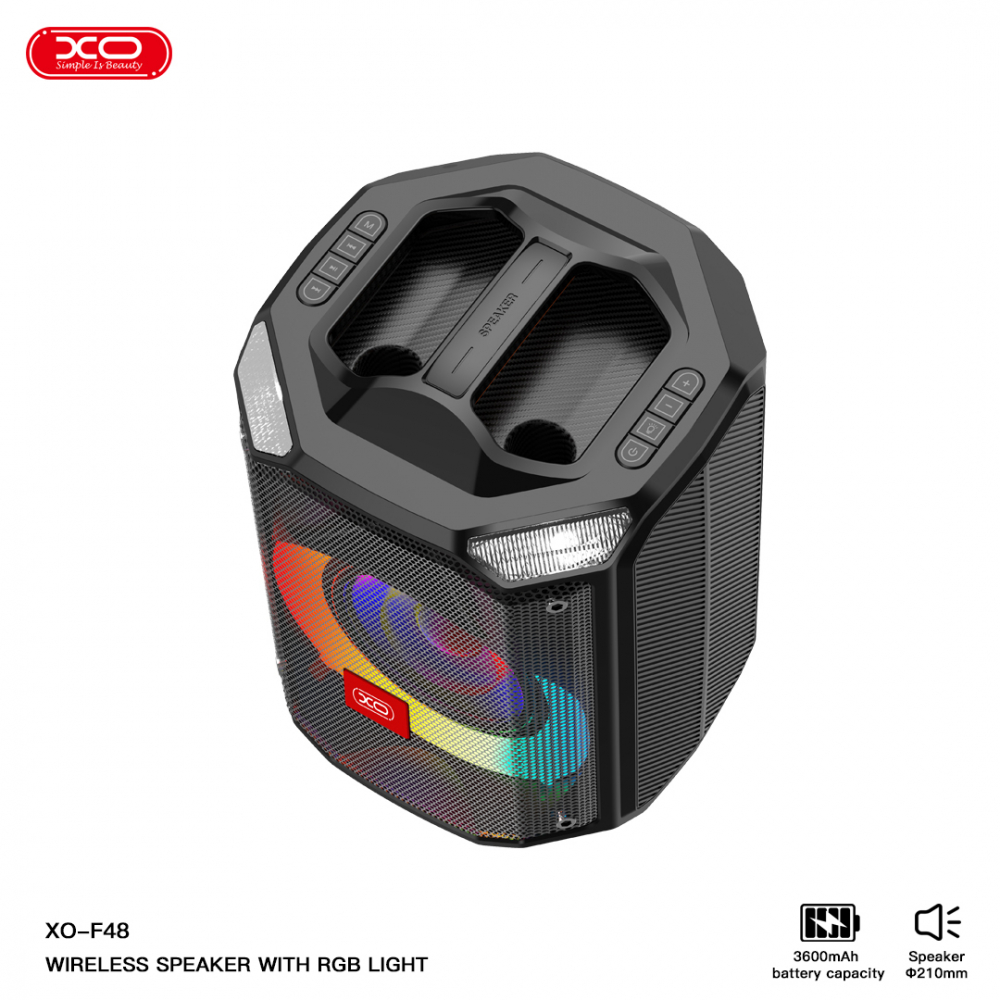 F48 Dual Wheat 8" Phantom RGB Bluetooth Speaker 40W (with remote control) [5]