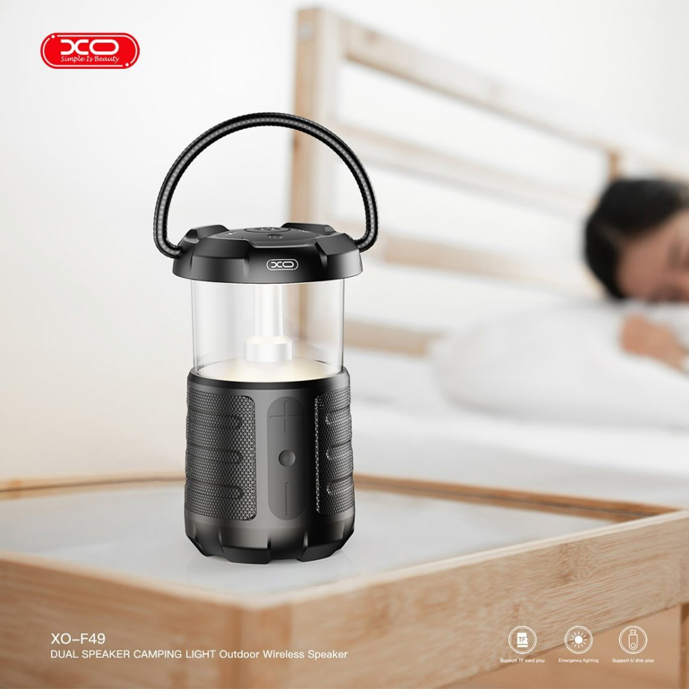 F49 Outdoor Dual Speaker Camping Light Audio (15W 3600mAh) black [2]