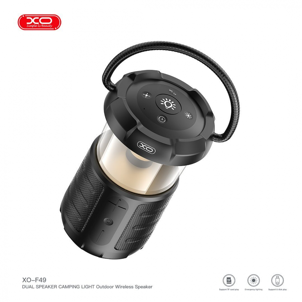 F49 Outdoor Dual Speaker Camping Light Audio (15W 3600mAh) black [1]