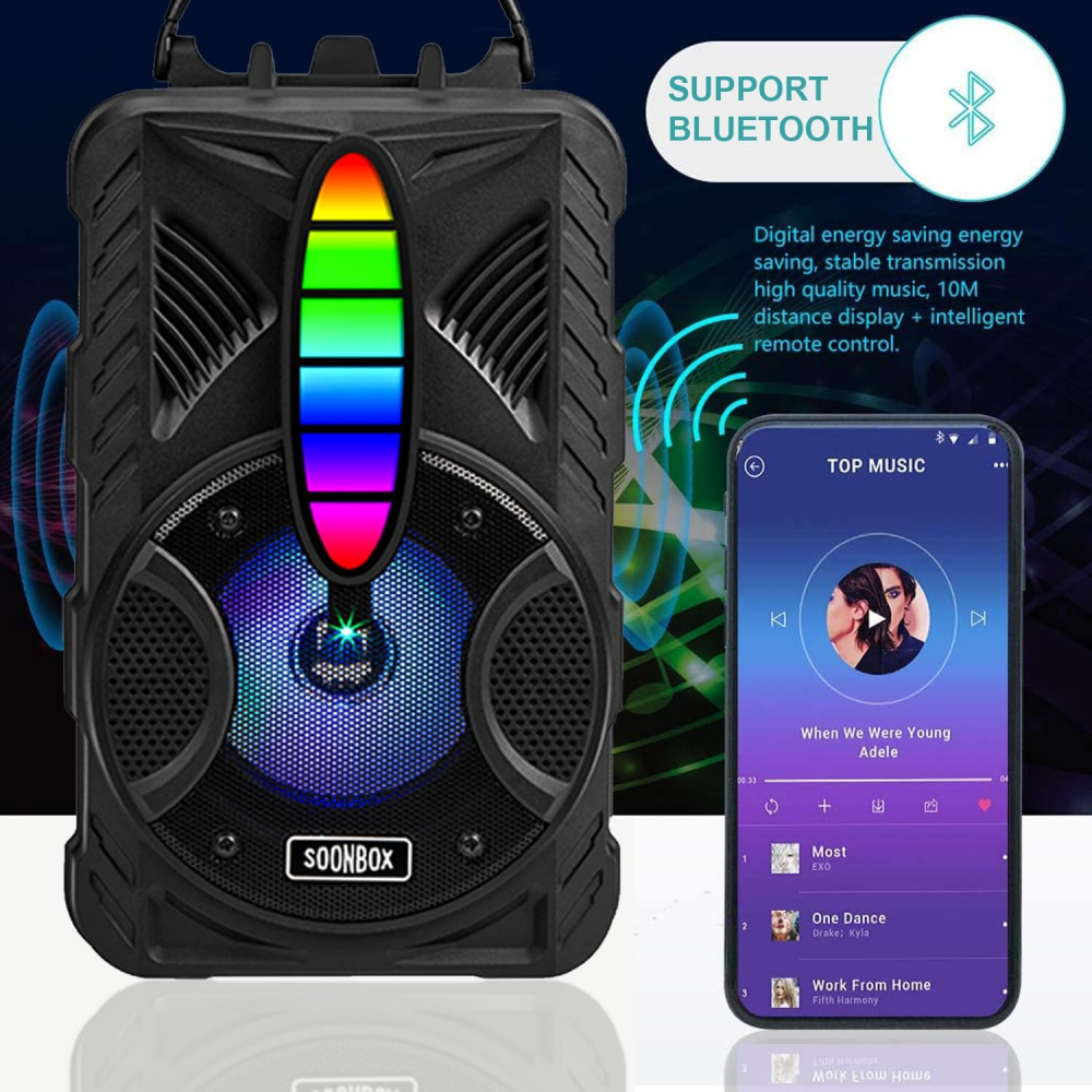 F51 Color Jade Outdoor RGB Bluetooth Speaker  (with remote control + wired microphone *1) [3]