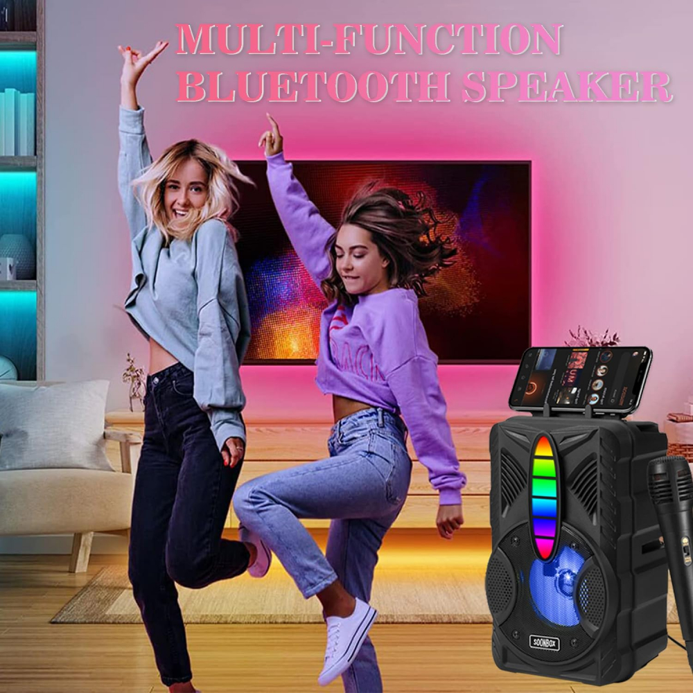 F51 Color Jade Outdoor RGB Bluetooth Speaker  (with remote control + wired microphone *1) [4]