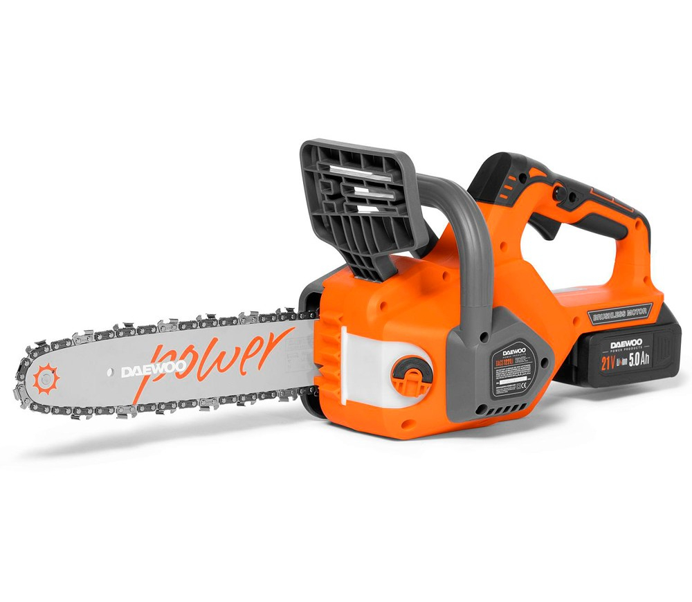 Fierăstrău cu lanț cu acumulator DAEWOO DACS 1221Li SET (21V, 5Ah, Motor Brushless, Șină 30 cm, Pas 3/8", Tensionare SDS) [4]