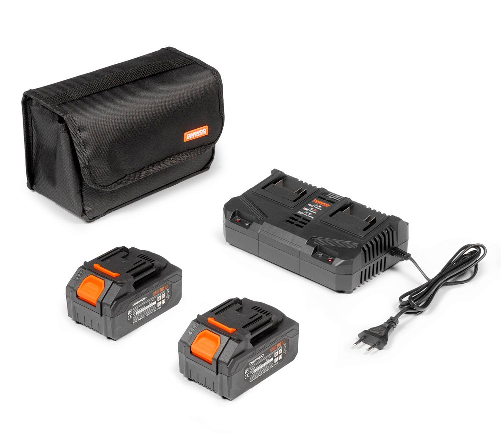 Fierăstrău cu lanț cu acumulator DAEWOO DACS 1642Li SET (2×21V, 2×5Ah, Motor Brushless, Lamă 40 cm, 25 m/s, 2 Acumulatori + Încărcător) [2]