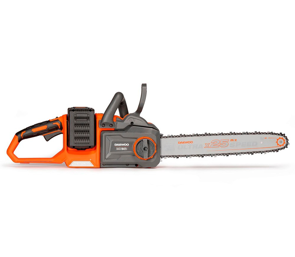 Fierăstrău cu lanț cu acumulator DAEWOO DACS 1642Li SET (2×21V, 2×5Ah, Motor Brushless, Lamă 40 cm, 25 m/s, 2 Acumulatori + Încărcător) [5]