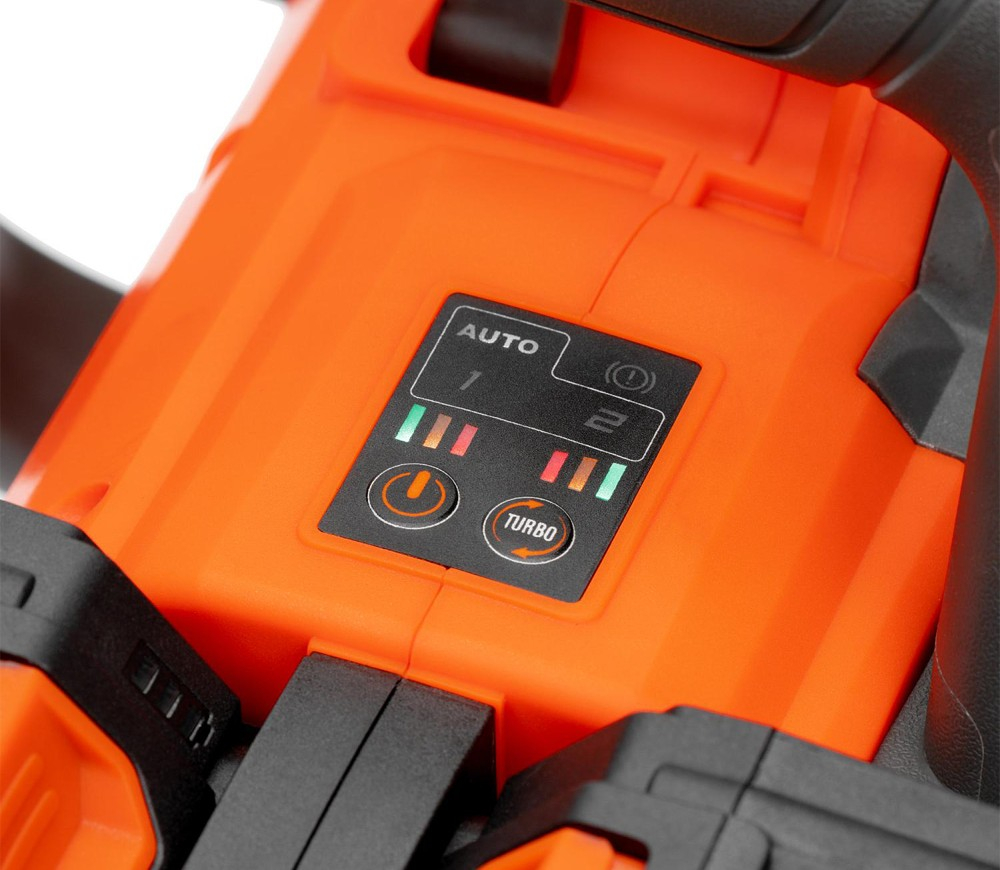 Fierăstrău cu lanț cu acumulator DAEWOO DACS 1642Li Solo (2×21V, fără acumulatori, Motor Brushless, Șină 40 cm, 25 m/s) [10]