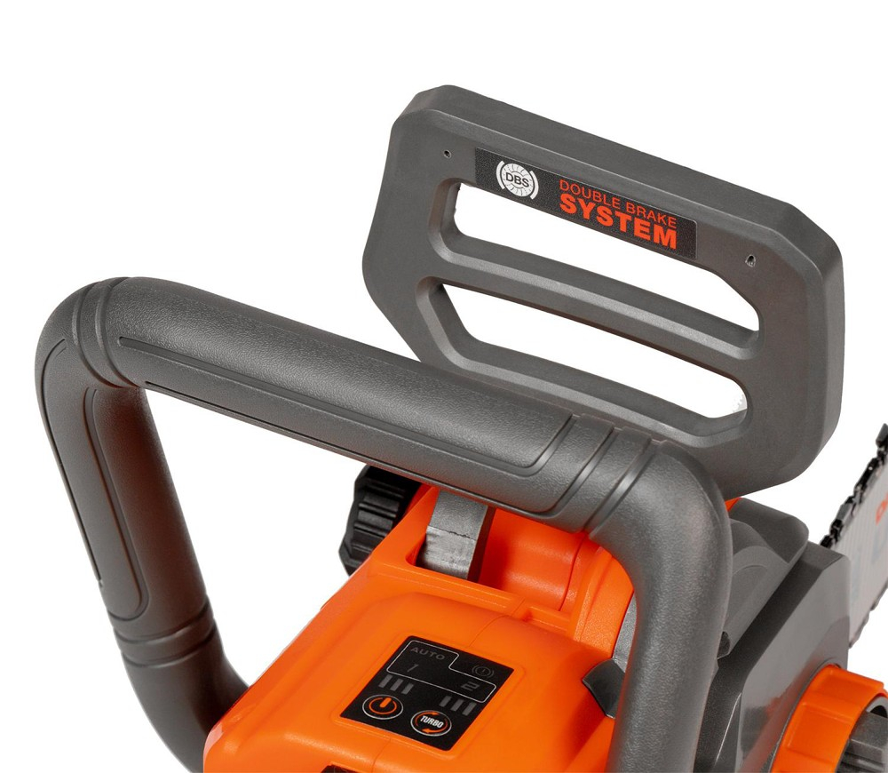Fierăstrău cu lanț cu acumulator DAEWOO DACS 1642Li Solo (2×21V, fără acumulatori, Motor Brushless, Șină 40 cm, 25 m/s) [14]