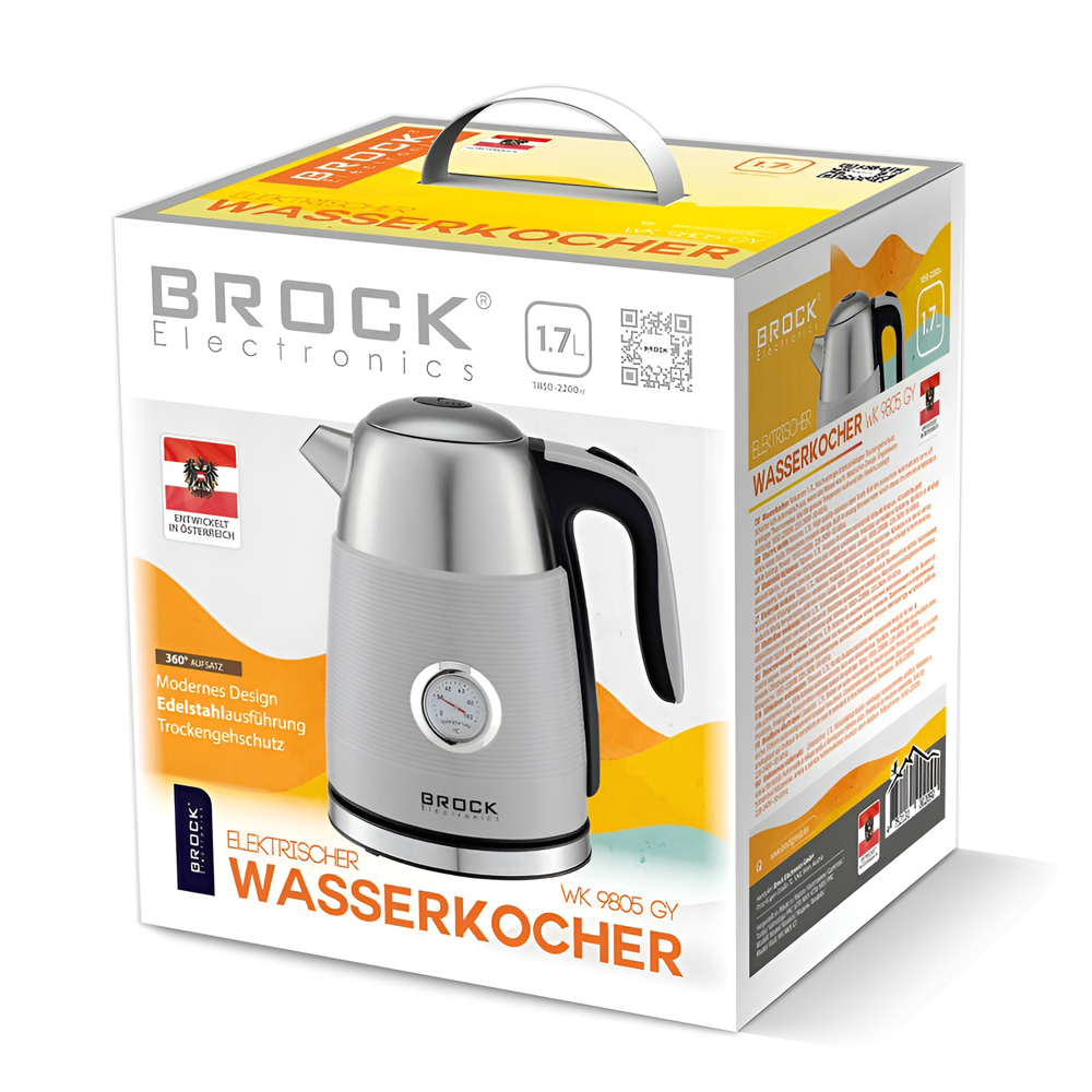 Fierbător Electric BROCK WK 9805 GY, 1.7L, 1800W - Fierbere Rapidă și Eficientă [2]