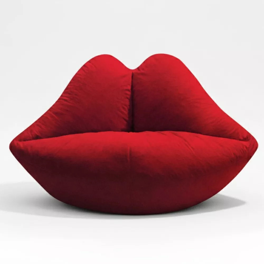 Кресло Губки из велюра Standart,размер L, цвет красный [1]