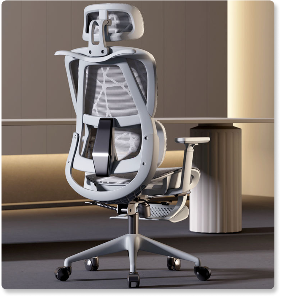 Эргономичное офисное кресло Nex Home Extra Gray — комфорт и правильная поддержка для работы [2]