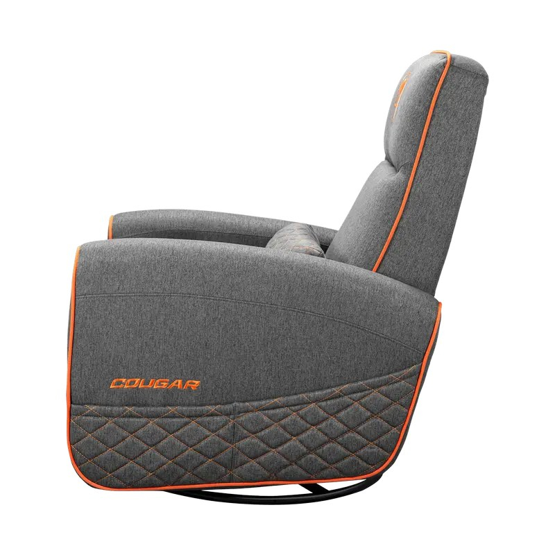 Fotoliu gaming Cougar FIDOM cu suport pentru picioare, imitație de in, Gri / Portocaliu (spătar 160°, până la 150 kg) [6]