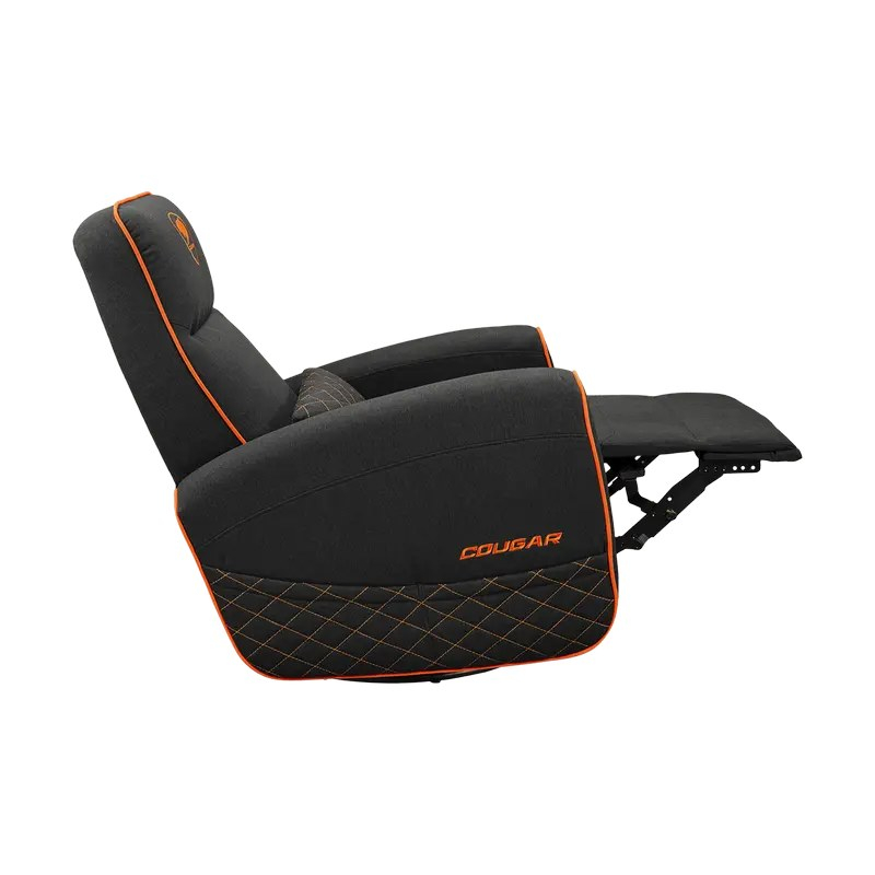 Fotoliu gaming Cougar FIDOM cu suport pentru picioare, imitație de in, Negru / Portocaliu (spătar 160°, până la 150 kg) [4]