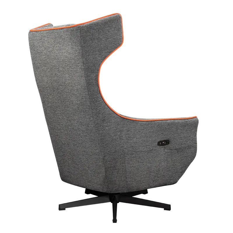 Fotoliu gaming Cougar Magus cu suport pentru picioare, imitație de in, Gri / Portocaliu (până la 150 kg) [5]