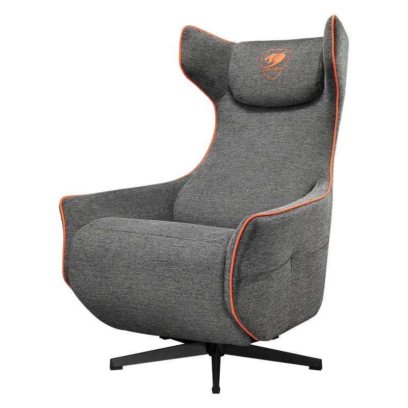 Fotoliu gaming Cougar Magus cu suport pentru picioare, imitație de in, Gri / Portocaliu (până la 150 kg) [7]