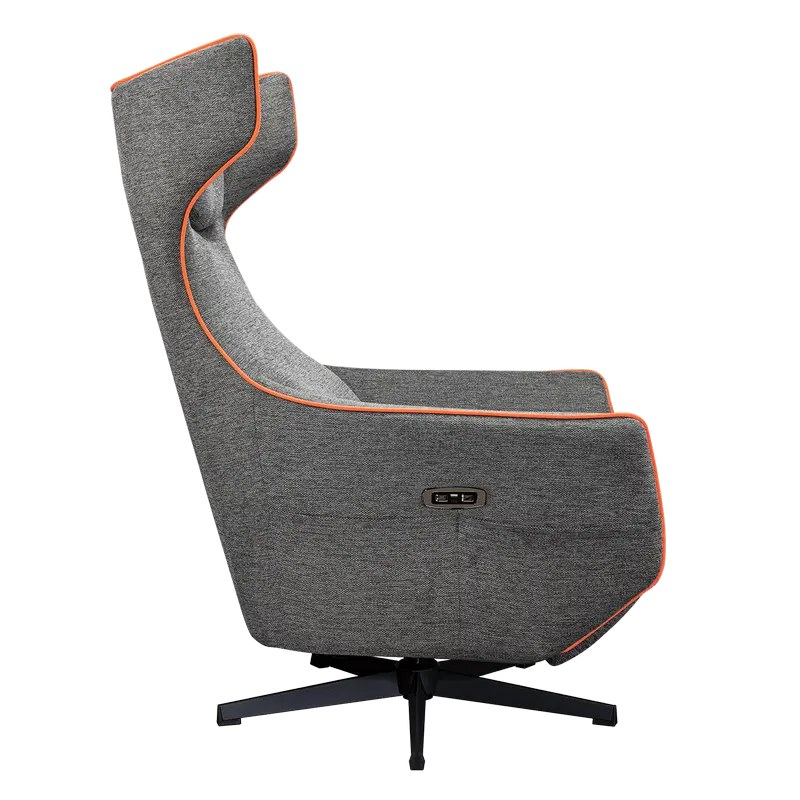 Fotoliu gaming Cougar Magus cu suport pentru picioare, imitație de in, Gri / Portocaliu (până la 150 kg) [6]