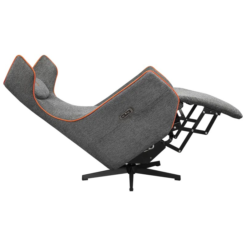 Fotoliu gaming Cougar Magus cu suport pentru picioare, imitație de in, Gri / Portocaliu (până la 150 kg) [2]
