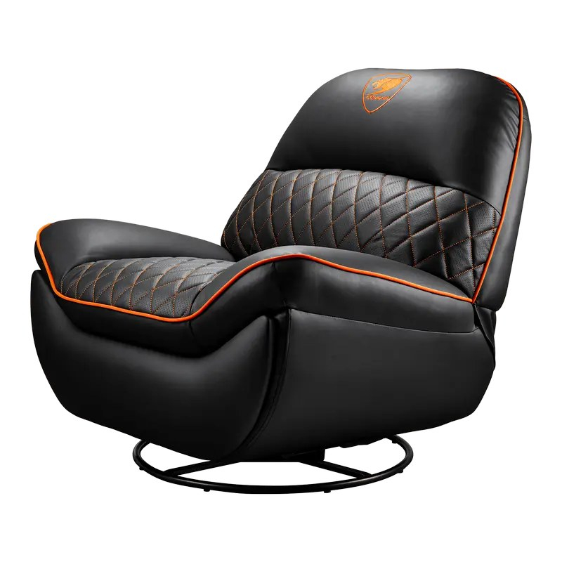 Fotoliu gaming Cougar Overlord cu suport pentru picioare, piele PU, Negru / Portocaliu (spătar 160°, până la 150 kg) [5]