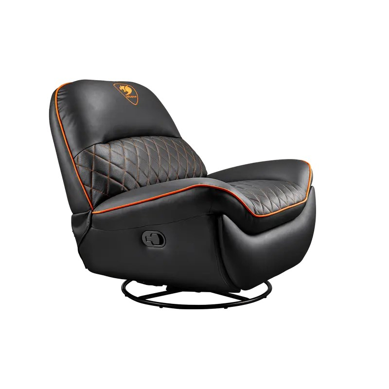 Fotoliu gaming Cougar Overlord cu suport pentru picioare, piele PU, Negru / Portocaliu (spătar 160°, până la 150 kg) [2]