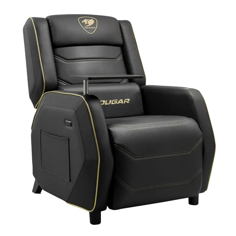Fotoliu gaming Cougar Ranger Pro Royal, piele PVC, Negru / Auriu (spătar 157°, până la 160 kg) [11]