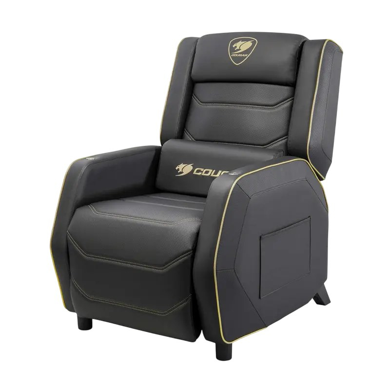 Fotoliu gaming Cougar Ranger Pro Royal, piele PVC, Negru / Auriu (spătar 157°, până la 160 kg) [4]