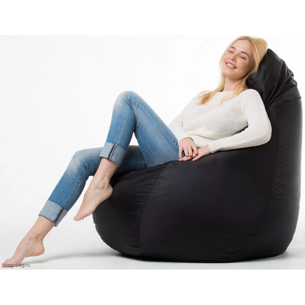 Fotoliu sac tip Pară, din Oxford 420D, mărimea XL, culoare negru [2]