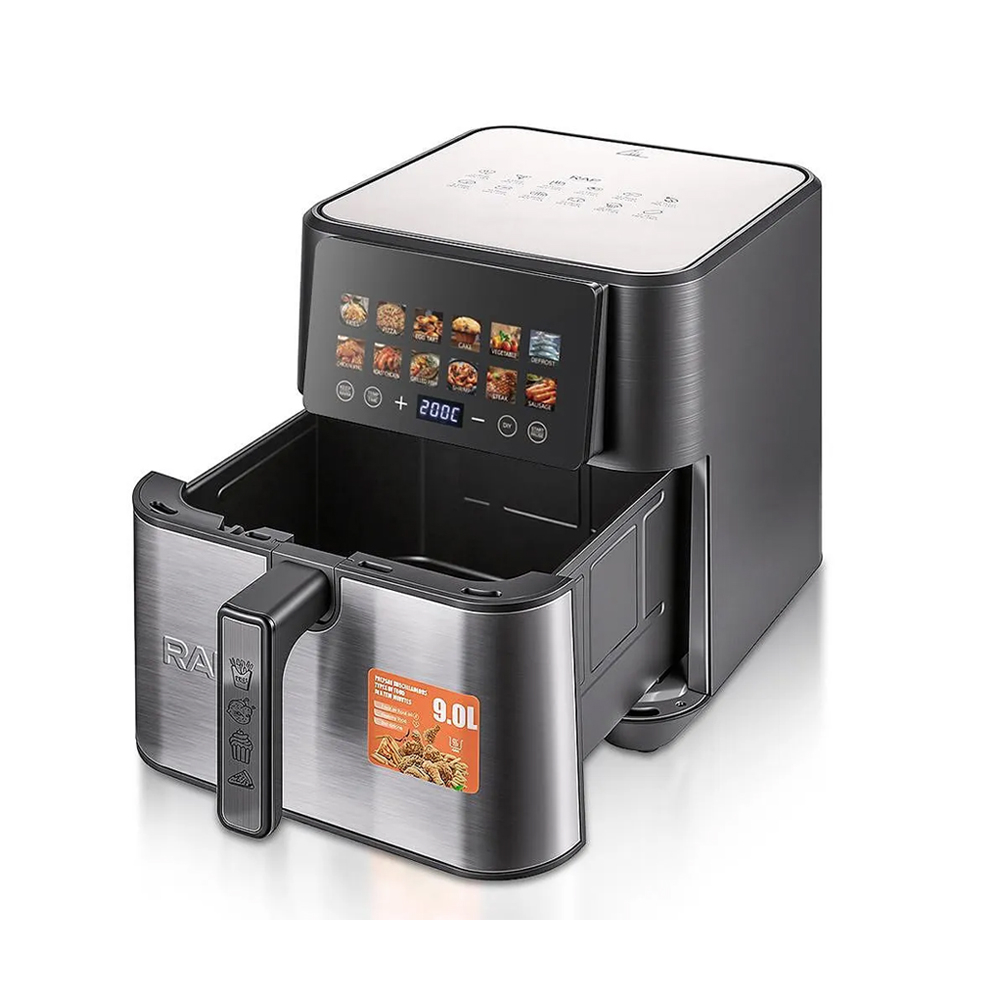 Friteuză cu aer cald (Air Fryer) RAF R.5268, Dual Heating, 9L, 2200W, Panou Touchscreen, Negru [2]