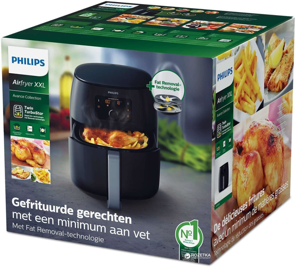 Friteuză cu aer cald Philips HD9650/90 – 7.3 L, 2225 W, tehnologie Twin TurboStar – Gătit sănătos, crocant și fără ulei! [7]