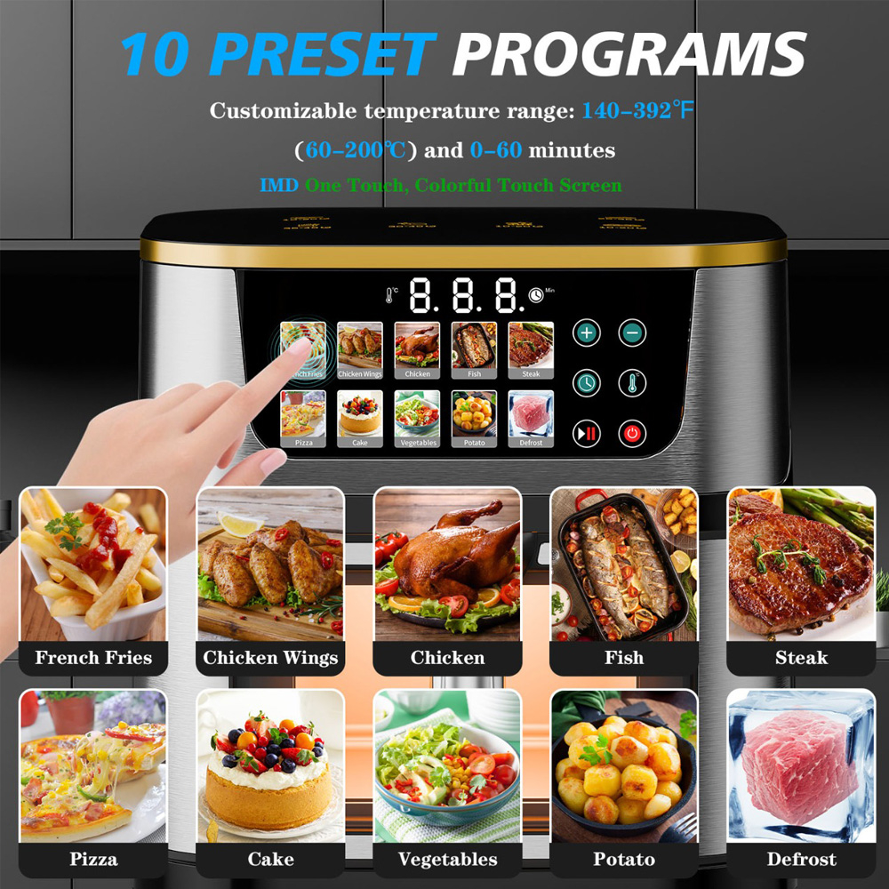 Friteuză cu aer cald Teska TK-21S-3, 10L, fereastră transparentă, 1400W, oțel inoxidabil – Gătit sănătos și rapid pentru întreaga familie! [2]