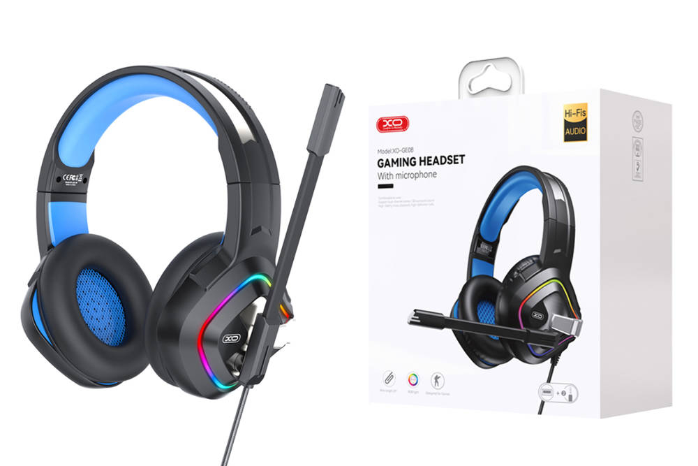 GE-08 Static RGB Long Mic Headworn Game Earphones USB+Dual 3.5mm [2]