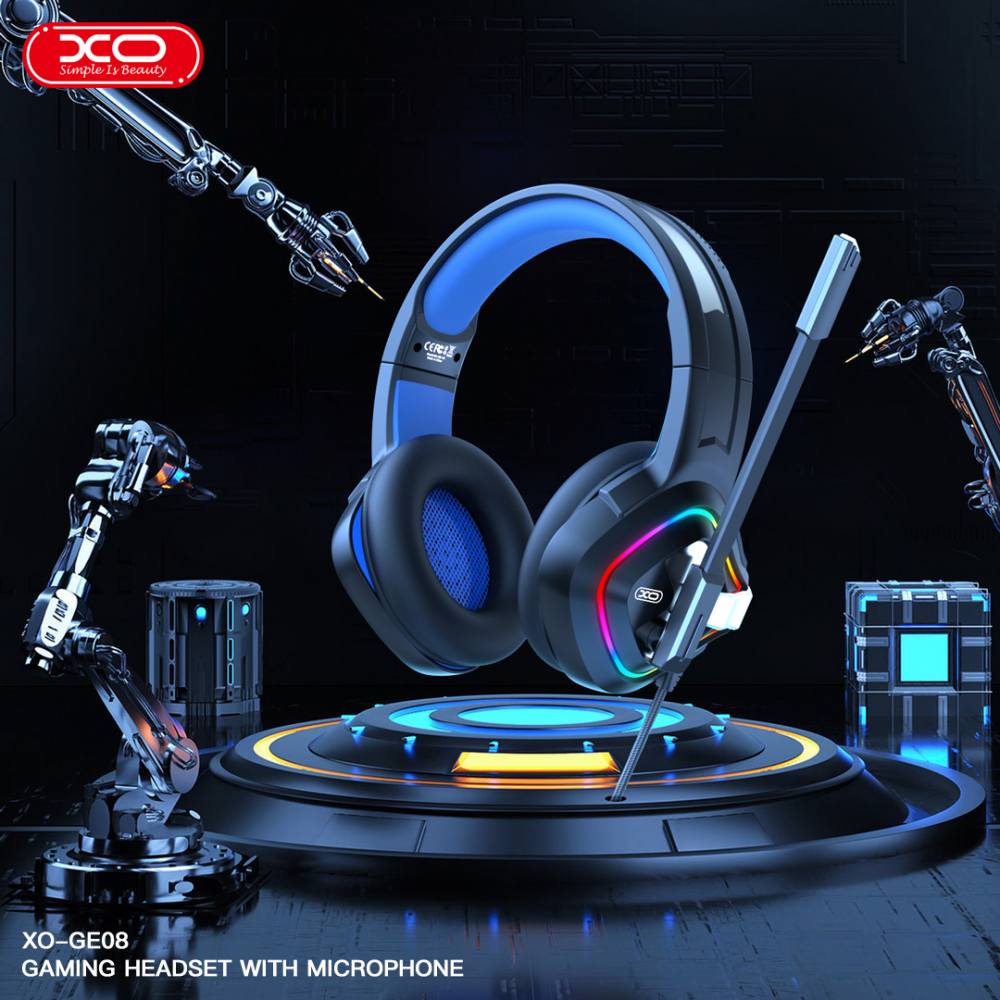 GE-08 Static RGB Long Mic Headworn Game Earphones USB+Dual 3.5mm [6]