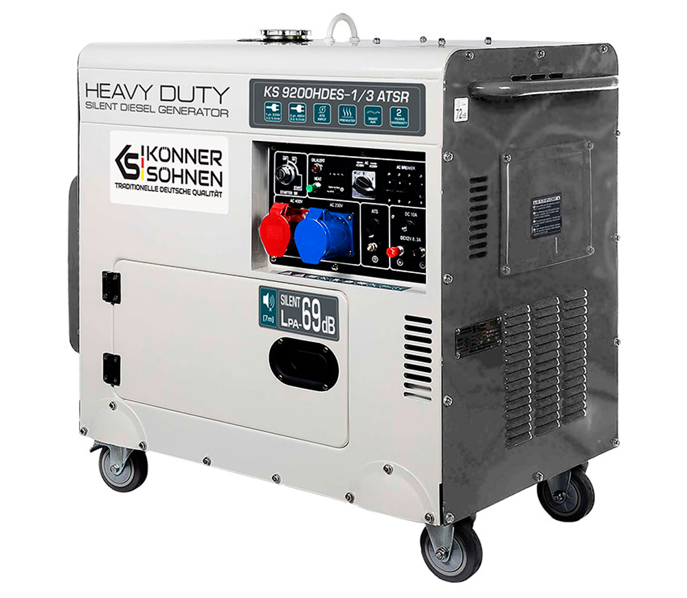 Generator diesel insonorizat Könner & Söhnen KS 9200HDES-1/3 ATSR (7.5 kW, 230V/400V, Motor 18 CP, Carcasă Închisă, AVR, Automatizare ATS Ready, Pornire Electrică) [5]