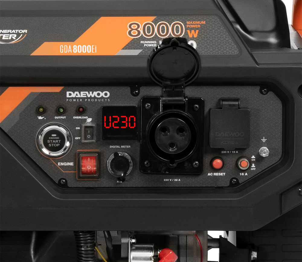 Generator electric Inverter pe benzină DAEWOO GDA 8000Ei (8 kW, 230V, Pornire Electrică, Compatibil ATS, Display 3 în 1, Cuprum) [4]