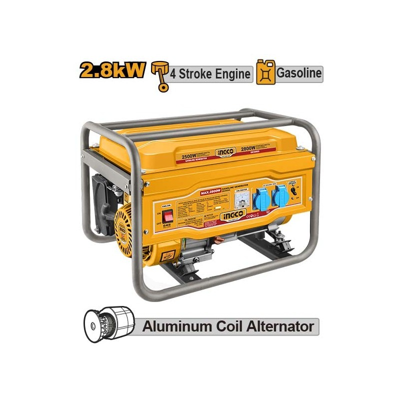 Generator pe benzină INGCO GE30005 – 2800W putere maximă, 4 timpi, rezervor 15L [4]