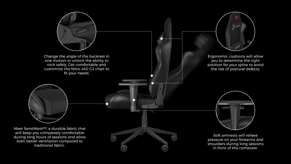 Genesis Chair Nitro 440 G2, Mesh Black [3]