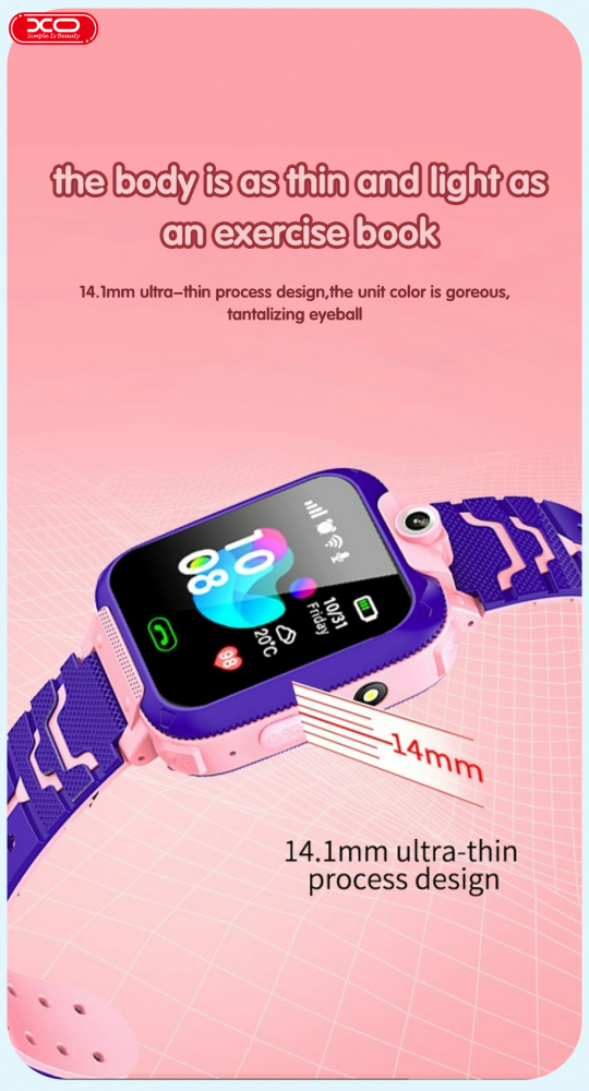 Ceas inteligent pentru copii XO H100 2G Pink - Siguranță și tehnologie de bază într-un design prietenos și funcțional! [4]