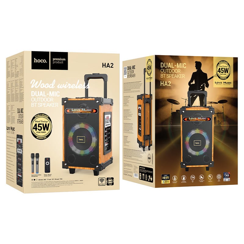 Boxă BT Wireless Dual-Mic HA2 Wave pentru Exterior – Sunet Clar și Performanță în Aer Liber [4]