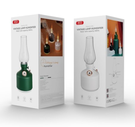 HF06 Kerosene Lamp Style Colourful Ambient Night Light Humidifying Mist(1200mAh) white [2]