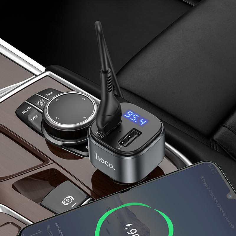 HOCO E67 Fighter Transmițător FM Bluetooth pentru mașină cu QC3.0 [3]