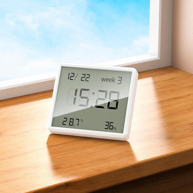 HX41 Ceas electronic de interior cu higrotermometru – Alb [2]