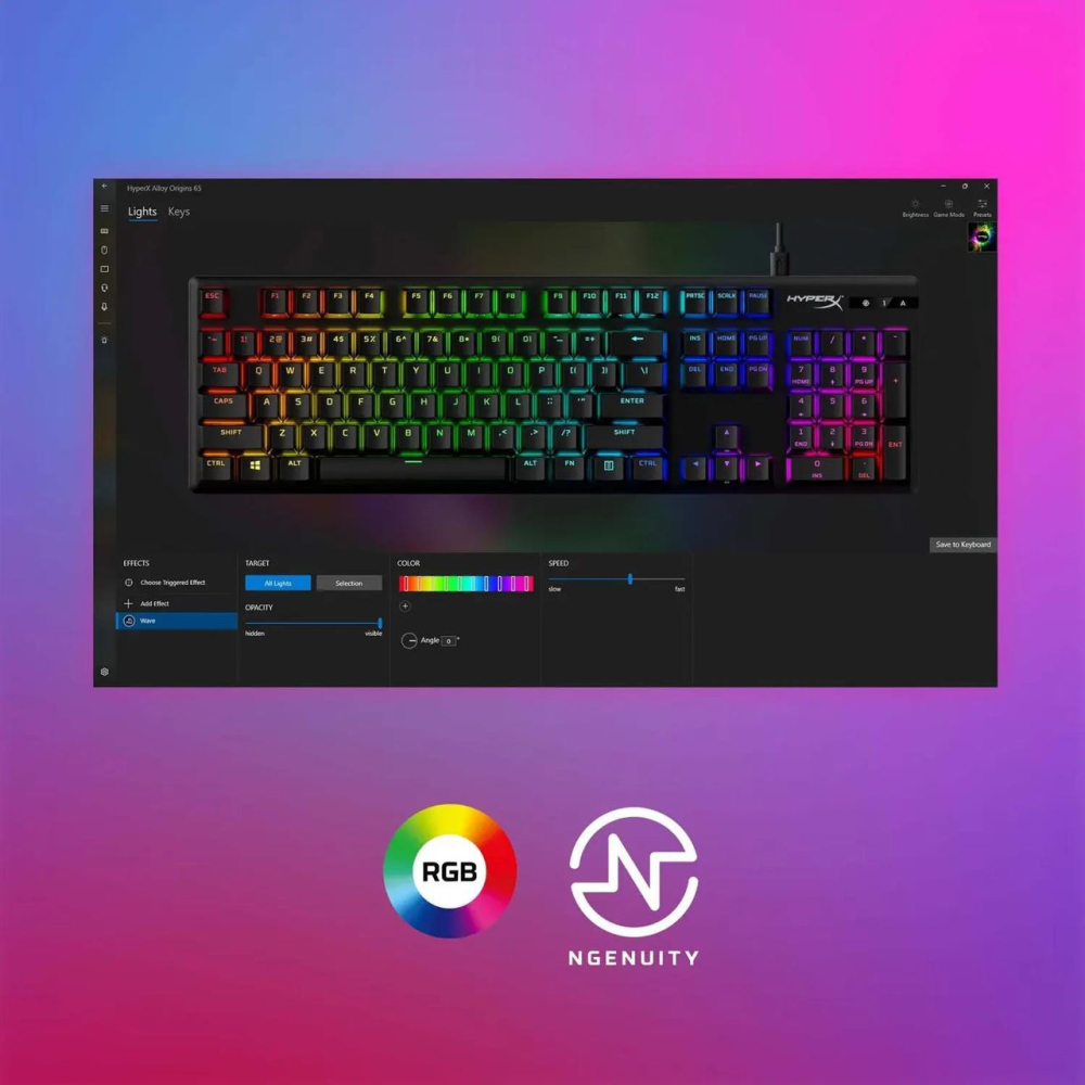 Tastatură Mecanică Gaming HYPERX Alloy Origins PBT (HyperX Aqua, US Layout) – Durabilitate extremă și precizie tactilă [4]