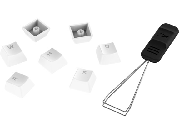 HYPERX Keycaps Full key Set - PBT, White, RU, Designed to enhance RGB lighting, 104 Key Set, Made of durable double shot PBT material, HyperX keycap removal tool included [1]