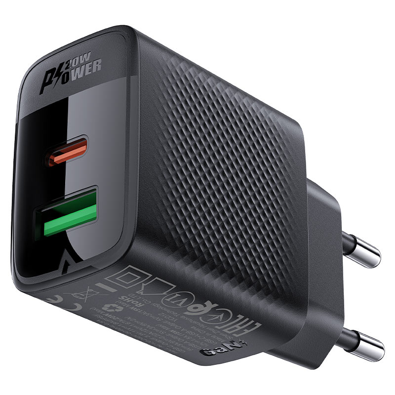 Încărcător A78 PD20W GaN (USB-C + USB-A) – Eficiență dublă, dimensiune compactă [1]