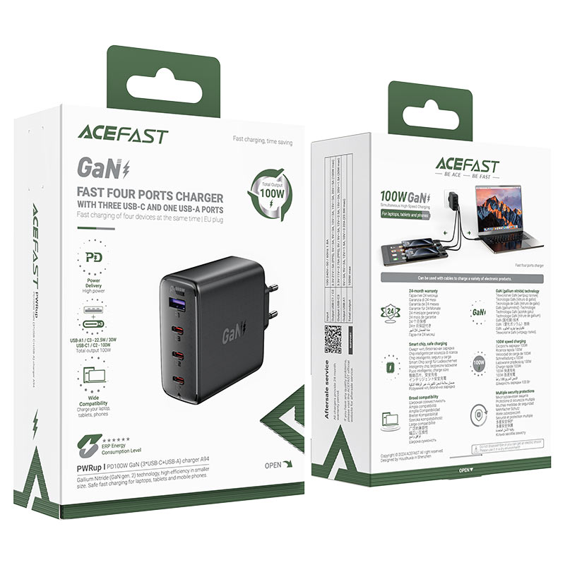 Зарядное устройство A94 PD100W GaN 2 (3×USB-C + USB-A) – Мощность и надёжность в одном устройстве [6]