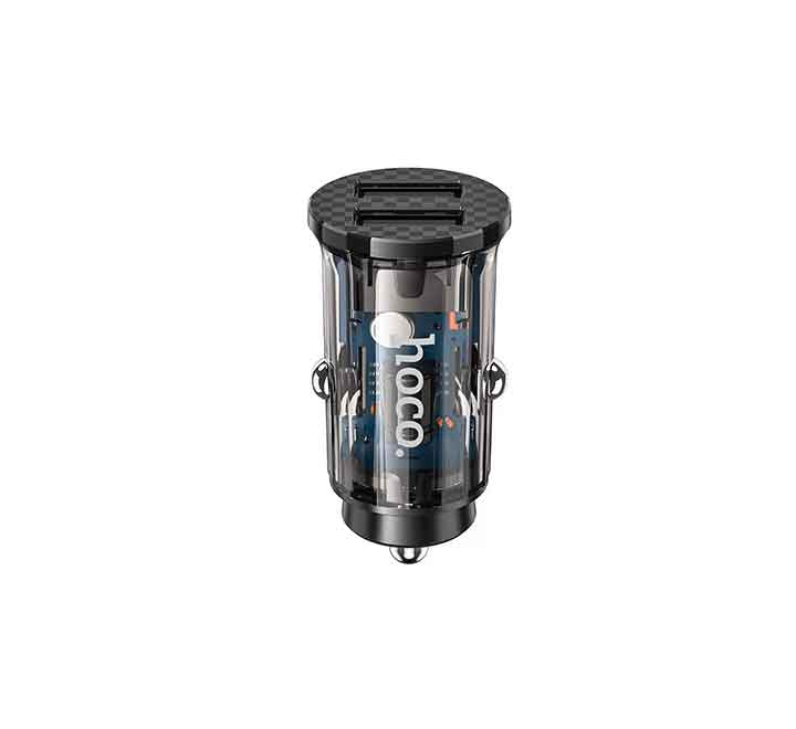 HOCO DZ3 автомобильное зарядное устройство, 2 x USB, 5В/2.4A, прозрачный дизайн [1]