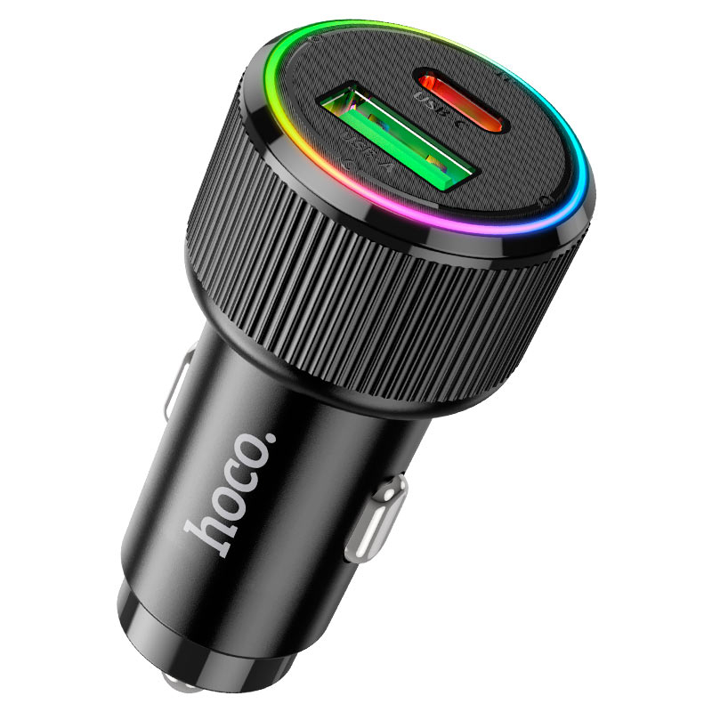HOCO NZ14A Guerrero PD20W + QC3.0 автомобильное зарядное устройство, USB-A, черный [1]