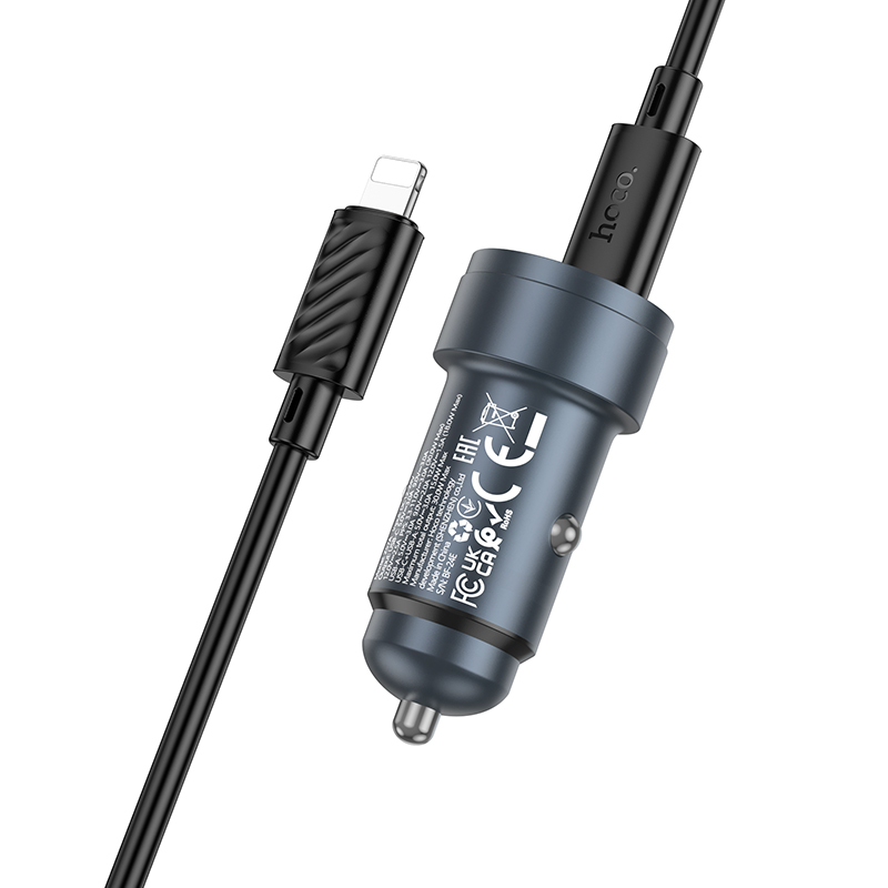 Автомобильное зарядное устройство HOCO Z57A Glorious PD30W + QC3.0 с кабелем в комплекте [3]
