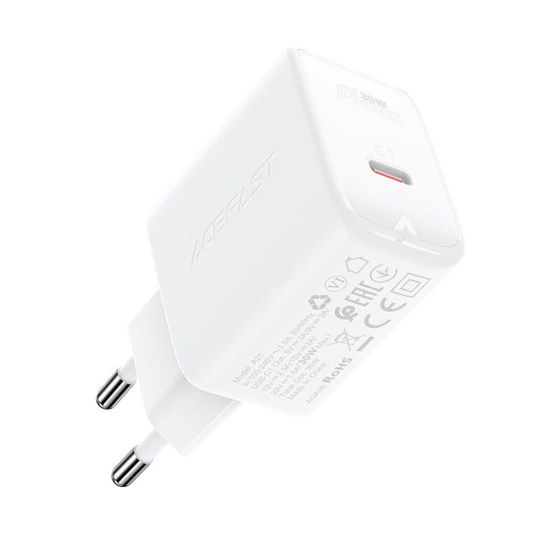 Сетевое зарядное устройство A21 PD30W USB-C – быстрое и безопасное питание в компактном корпусе (белый) [3]