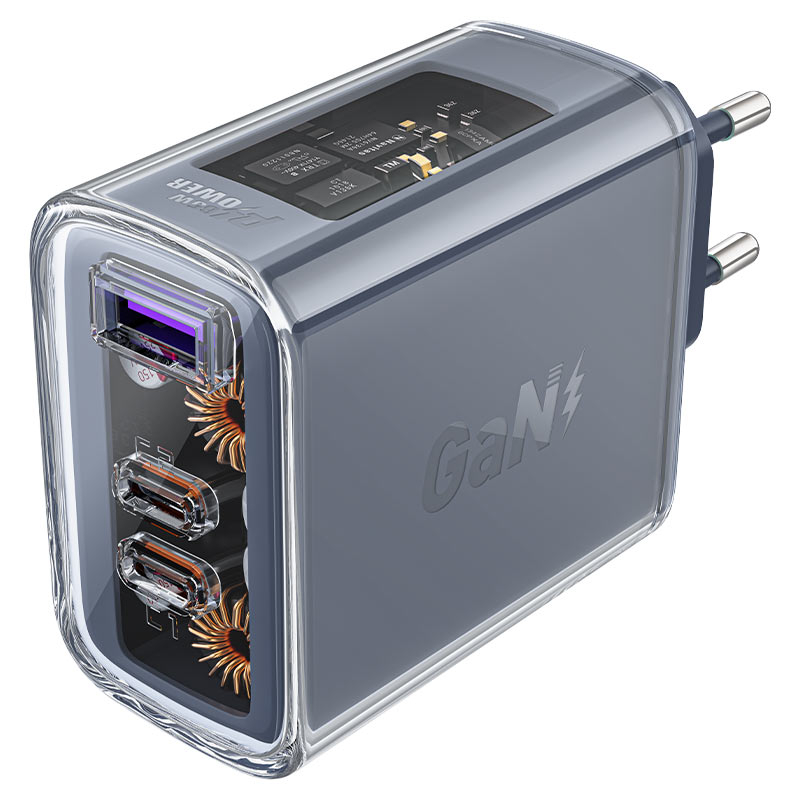 Зарядное устройство A45 Sparkling Series PD65W GaN (2x USB-C + USB-A) – Высокая мощность и технологичный дизайн [1]