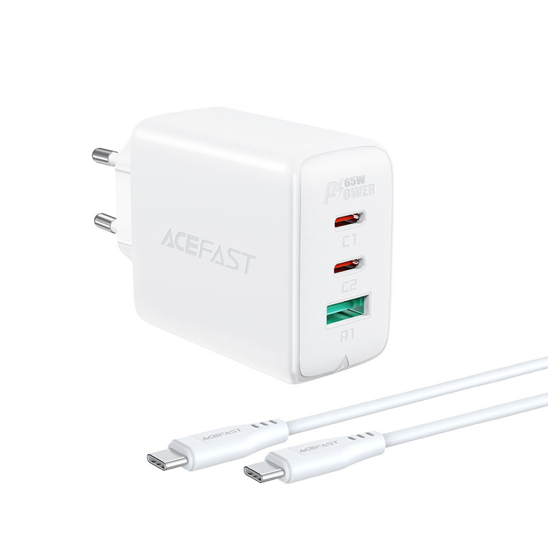 Сетевое зарядное устройство A13 PD65W с 3 портами (USB-C + USB-C + USB-A) – универсальная мощь в одном адаптере [3]